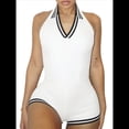 thumbnail image 1 of Body Sin Mangas A Rayas para Mujer, Pantalones Cortos, Mono de Corta con Cuello L, 1 of 7