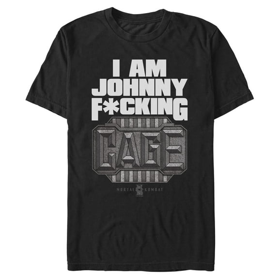 Mens Mortal Kombat II I Am Johnny Cage Belt Buckle T Shirt