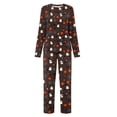 thumbnail image 5 of Edvintorg Two Piece Sets for Women Plus Size Matching Set Halloween 2 Piece Top and Pant Long Sleeve Crew Neck Pajamas Loose Sleepwear Women's Lounge Sets Multicolor XXXL, 5 of 5