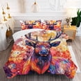 thumbnail image 5 of 3 Pieces Duvet Cover Set-Abstract 3D Elk- 3D Print Bedding 1 Duvet Cover 2 Pillowcases Natural Animals Comforter Set Soft Breathable for Boys Girls Children Duvet Set 7B54ANI11, 5 of 6