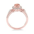 thumbnail image 3 of 1.50 Carat Round cut Morganite and Diamond Halo Engagement Ring in 14k Rose Gold affordable morganite & diamond engagement ring, 3 of 3