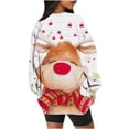 thumbnail image 4 of Chandail en Molleton de Noël pour Femmes 2023 Col Rond Mode Décontractée Manches Longues Imprimé de Noël Chandail en Molleton Blouse en Liquidation, 4 of 5