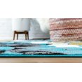 thumbnail image 3 of 9' x 12' Turquoise Blue and Gray Abstract Eclectic Rectangular Area Throw Rug, 3 of 7