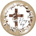 thumbnail image 3 of CRUZ BENDITA DE NAVIDAD Envío gratis Cabujón de vidrio redondo Parte posterior plana Fabricación de hallazgos Botón a presión Joyería P3910, 3 of 5