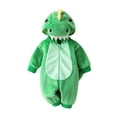 thumbnail image 3 of Toddler Dinosaur Hooded Romper Halloween Dinosaur Dress Up Outfits (Green), 3 of 9