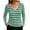 Green, variant on Women's V Neck Long Sleeve Striped T-Shirt Classic Slim Casual Tops Soft Stretchy Tunic Shirts for Everyday S