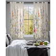 thumbnail image 3 of Watercolor Wildflowers Sheer Curtains 45 Inch Length 2 Panels Set for Living Room/Bedroom, Farmhouse Botanical Flowers Herbs Kitchen Curtains Grommet Semi-Sheer Curtains Window Treatments 42"x45"x2, 3 of 7