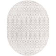 thumbnail image 1 of Unique Loom Bohemian Trellis Tribal Area Rug 8' x 10' Oval Pearl/Gray, 1 of 1