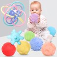 thumbnail image 1 of Juguetes de desarrollo sensorial para bebés de 0 a 12 meses, pelota táctil para bebés, juguetes de masaje suave, pelota, juegos educativos para bebés, 1 of 5
