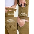thumbnail image 6 of RAW X Mens Belted 12.5" Inseam Knee Length Cargo Shorts, British Khaki, 32, 6 of 7