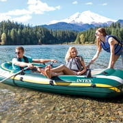 Intex Seahawk 3 Person Inflatable Rafting Boat Set w/ Aluminum Oars & Pump