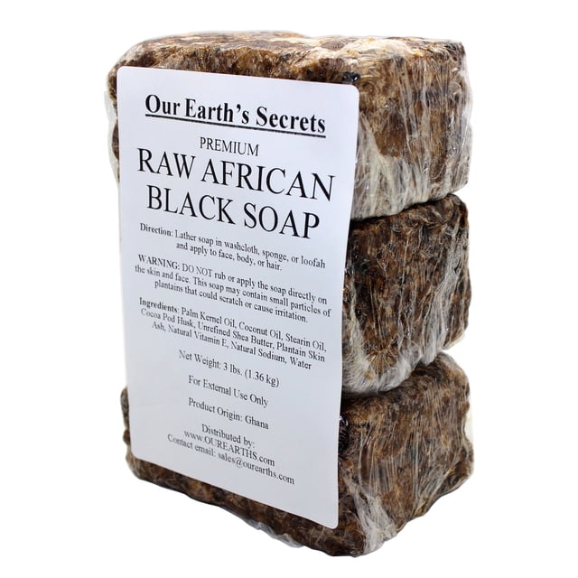 Jabón Our Earth's Secrets Premium Natural Crudo Africano Negro 1,36 kg
