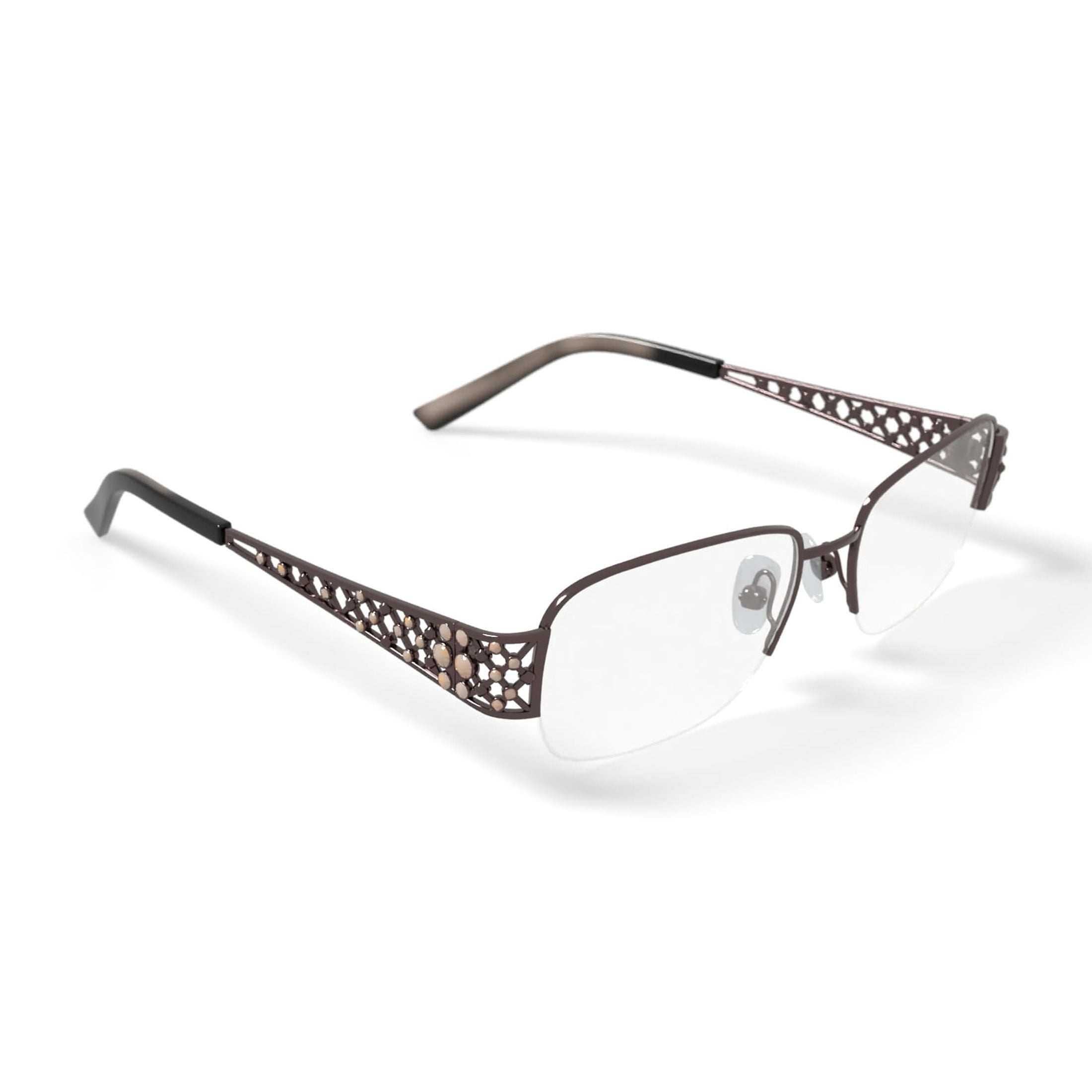 Luxe Women's WLO320 Square Square Prescription Eyeglasses with Case, Brown