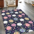thumbnail image 2 of Area Rugs 2.7'x5', Easter Bunny Carpet for Living Room Bedroom Dining Room, Colorful Eggs Spring Leaves Daisy Navy Blue Throw Kitchen Rugs Non Slip Washable Rectangle Indoor Outdoor Rugs, 2 of 8