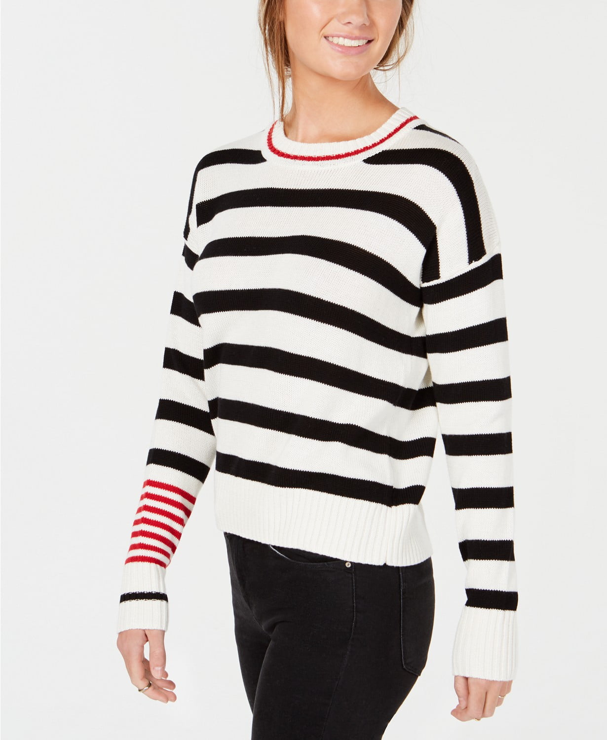 Freshman - Contrast Striped Sweater - Juniors - M - Walmart.com