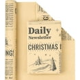 thumbnail image 2 of Vintage Newspaper Christmas Wrapping Paper Roll, Mini Roll, CHRISTMAS IS COMING Headline with Christmas Tree and Festive Design, Fun Kraft Gift Wrap for Holiday Party, 17 Inches x 16.4 Feet, 2 of 9
