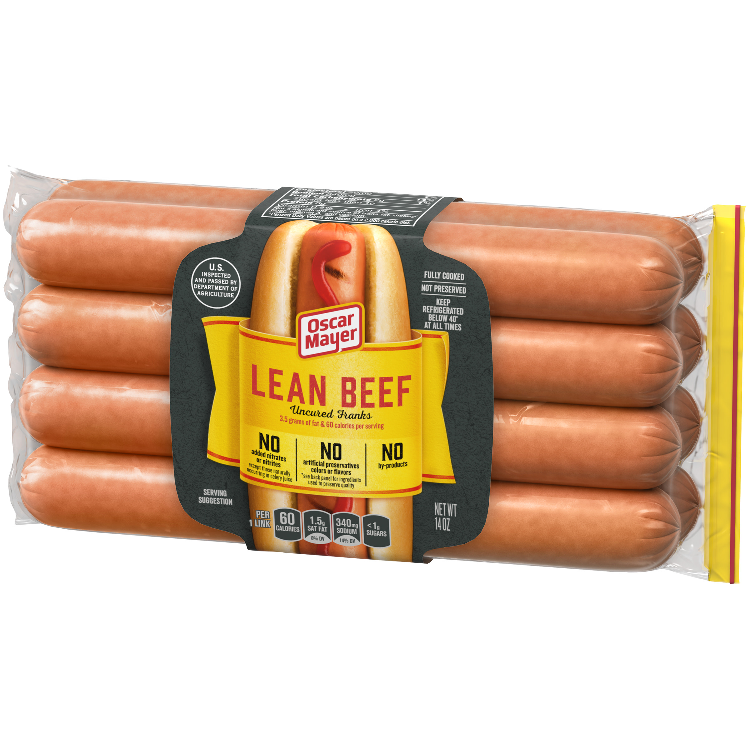 Oscar Mayer Lean Beef Uncured Franks Hot Dogs 8 Ct Pack Walmart Com Walmart Com