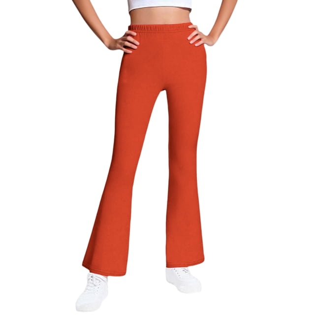 Collants Rouges Garçon Fille pour Filles Hiver Automne Doublés en Polaire Sherpa Brunch Thermique Évasé Bas Cloche Basique Long Bootcut Pantalon Collants Collants Fille 2025 Vêtements Mode 9 Ans