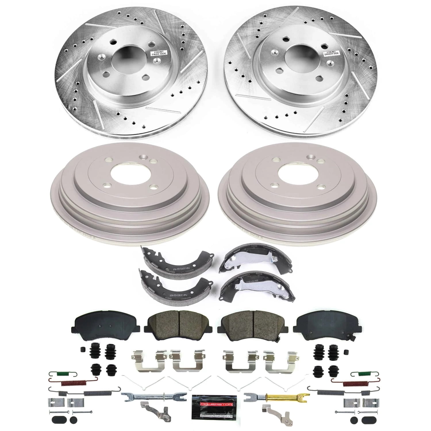 PowerStop Front and Rear Z36 Truck & Tow Brake Pad Rotor Drum and Shoe Kit Fits: HYUNDAI Select Models K15499DK-36