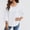 *White, variant on ClodeEU Women's Lace Trim 3/4 Sleeve Linen Blend Top ,Loose Fit Solid Color Casual Crewneck Blouse Gray,Womens Plus XXL