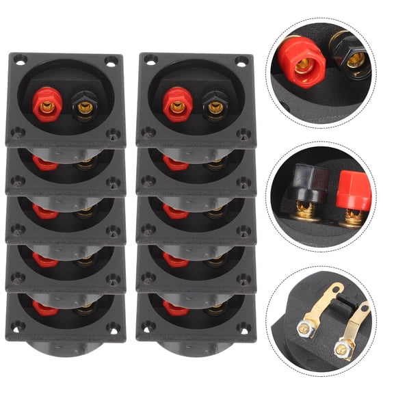 Luxshiny Black Speaker Box Terminal Connector for Subwoofer and Loudspeaker with GoldPlated Contacts 10Pcs