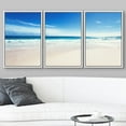 thumbnail image 3 of wall26 3 Piece Framed Canvas Wall Art - Seychelles Beach - Modern Home Art Stretched and Framed Ready to Hang - 16"x24"x3 White, 3 of 5