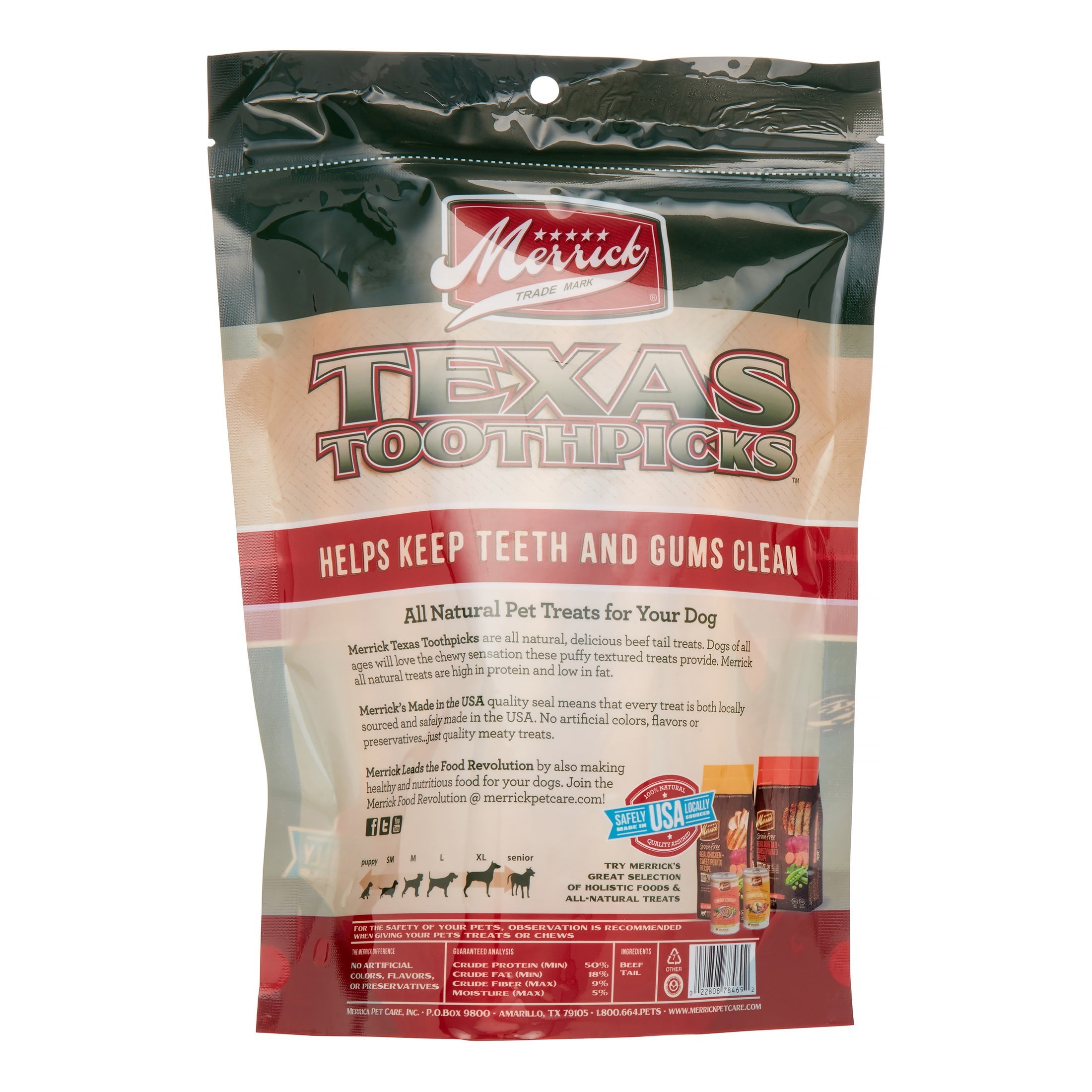 Merrick Grain Free Texas Toothpicks Beef Tails Dry Dog Treat 5.5