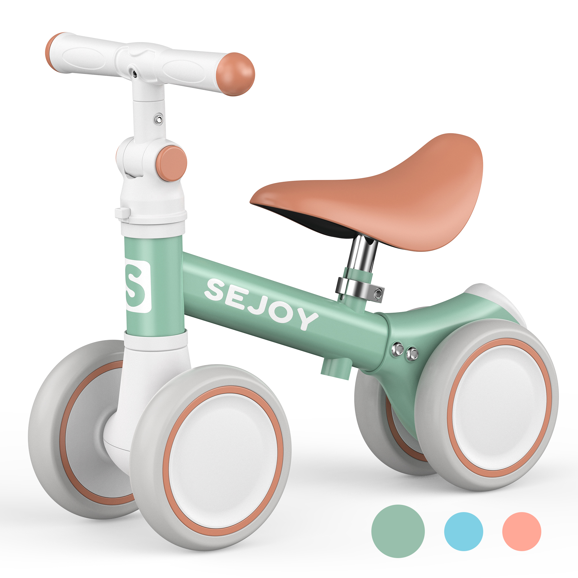 Sejoy Baby Balance Bike, Toddler Baby Bicycle with 4 Wheels for 10-36 Months, Adjustable Handlebar Baby Outdoor Bike Riding Toy, First B-day Gift - image 5 of 9