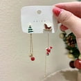 thumbnail image 2 of Xihbxyly Pendientes Asimétricos de Papá Noel, Papá Noel Trepador Creativo, Juego de Pendientes Largos con Borlas, Idea de Regalo de Navidad, Accesorio para Fiestas, Moda Festiva, 2 of 7