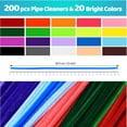 thumbnail image 4 of 200 PCS Pipe Cleaners, Multi-Colored Pipe Cleaners for Crafts, Rainbow Chenille Stems, Craft Supplies for Arts, Crafts, DIY and Decorations, 4 of 6