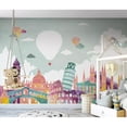thumbnail image 2 of GK Wall Design  Historical Places and Hot Air Balloons Kids Wallpaper H:98"  x W:150", 2 of 4