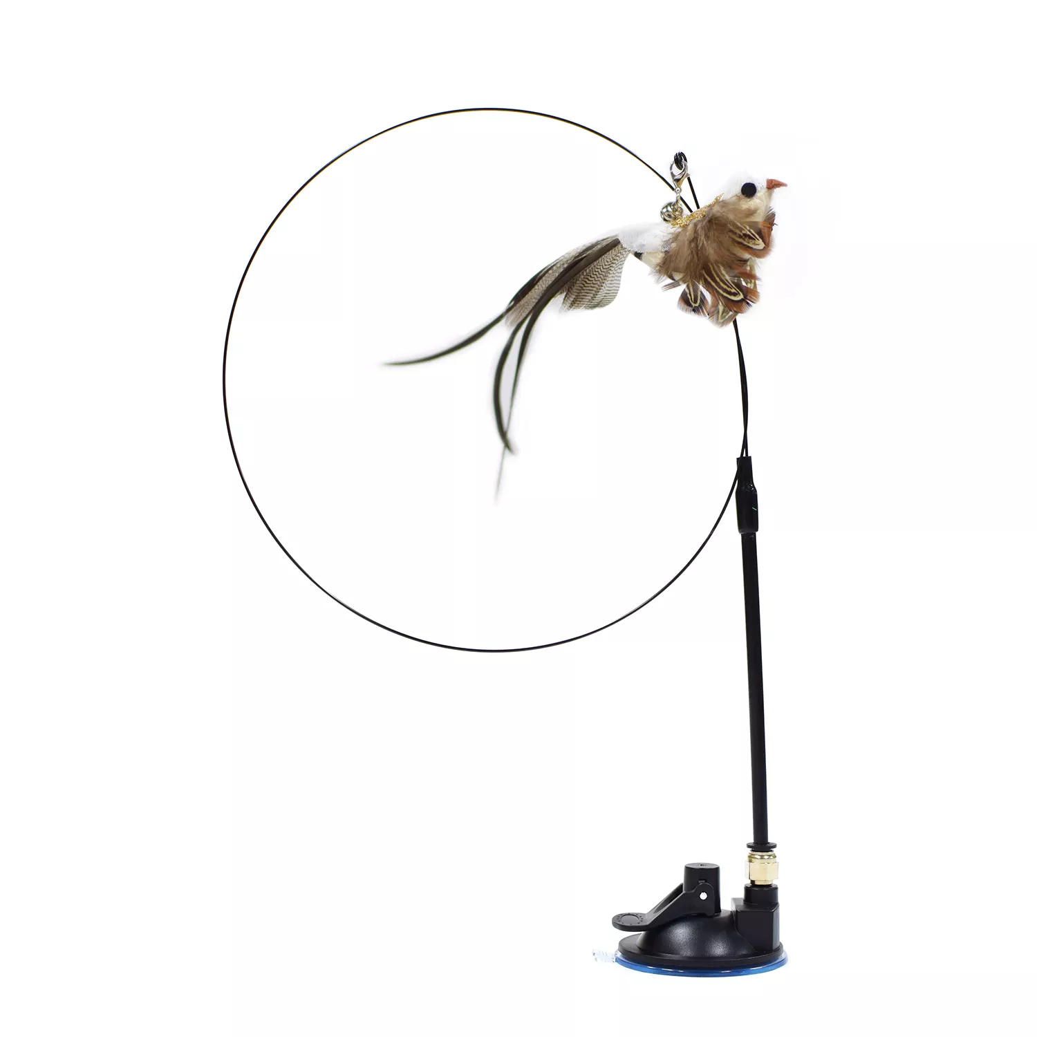 TETOU Interactive Bird Cat Toys Set, Cat Feather Toy with Self-Holding Suction Base, Flying Bird Cat Toys for Indoor Cats Kitten Play Chase Exercise -5 Replacement Birds