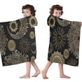 thumbnail image 4 of Black Gothic Sun Moon Pattern Hooded Bath Towel，50"x30" for Ages 3 To 12 Kids, Quick Dry Lightweight Soft Microfiber Hood Beach Towel Cover Up for Kids, 4 of 7