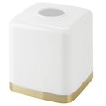 thumbnail image 3 of Funda para pañuelos faciales mDesign Hyde Collection, color blanco/latón suave, 3 of 3