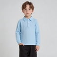 thumbnail image 4 of Boys Polo Shirt Long Sleeve Sky Blue Boy Button down Shirt Collar Shirt School Uniform Boys Size 3-4 Years Clothes, 4 of 4