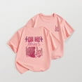 thumbnail image 2 of TOOYOU Boys Summer Graphic T Shirt Letter Print Short Sleeve Tee Cute Tops Size 6-7 Years Pink, 2 of 5