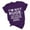 Purple, variant on Letter Graphic Tees for Women Funny Adult Novelty Tshirt Casual Summer Short Sleeve Crewneck Top