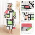 thumbnail image 3 of FORMRS Wearable Blanket Hoodie with Sleeves for Kids Cozy Flannel Sweatshirt, Green Abstract Geometric, 3 of 7