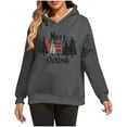 thumbnail image 2 of HOMBOM Womens Gray Christmas Sweatshirts Merry and Bright Pullover Fleece Linend Long Sleeve Merry Christmas Hoodies Shirts for Womem, 2 of 7
