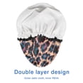 thumbnail image 4 of Shower Caps,Leopard Print Pattern Waterproof Shower Cap for Women 4 Pieces,Double Reusable Hair Cover for Shower PEVA Elastic Stretch Hem, 4 of 7