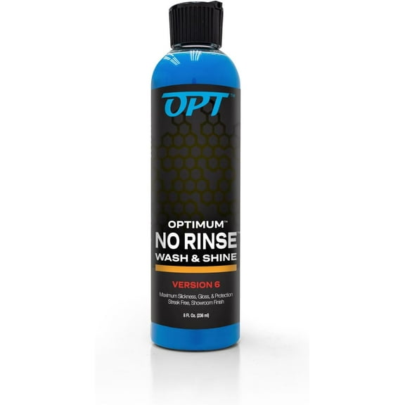 Optimum No Rinse ash and Shine Version 6 - ONR Rinseless Car ash Soap for Auto Detailing, Use On Paint, Ceramic Coatings, Glass, Interior (8 Oz)