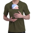 thumbnail image 6 of Mifsaly Dad and Mom Kangaroo Carrier Shirt v neck short sleeve tshirts unisex women men kangaroo shirt for dad and baby Pregnant Babies Wearing tops, 6 of 8