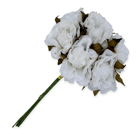 Expo International Fabric Flowers (Pack Of 6) Tulle White