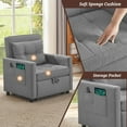 thumbnail image 6 of Convertible Chair Bed Pull Out Sofa Bed with Pillow and Convertible Backrest for Small Space, 6 of 8
