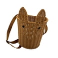 thumbnail image 3 of Cesta de almacenamiento para niños, hecha a mano con orejas y ojos de conejo, mochila tejida para niños, de polipropileno, para ir de compras, picnic, 3 of 7