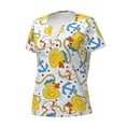 thumbnail image 5 of Fuzoiu Ducks and Anchors Print Women's V-Neck T-Shirt,Women's Short Sleeve Top, Comfortable for Work, Leisure, and Sports, 5 of 7