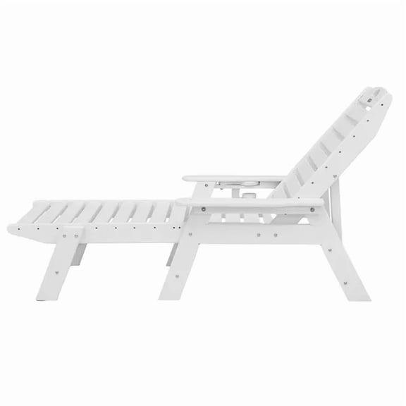 Outdoor Chaise Lounge Chair Adjustable Reclining Bench 6 Position White