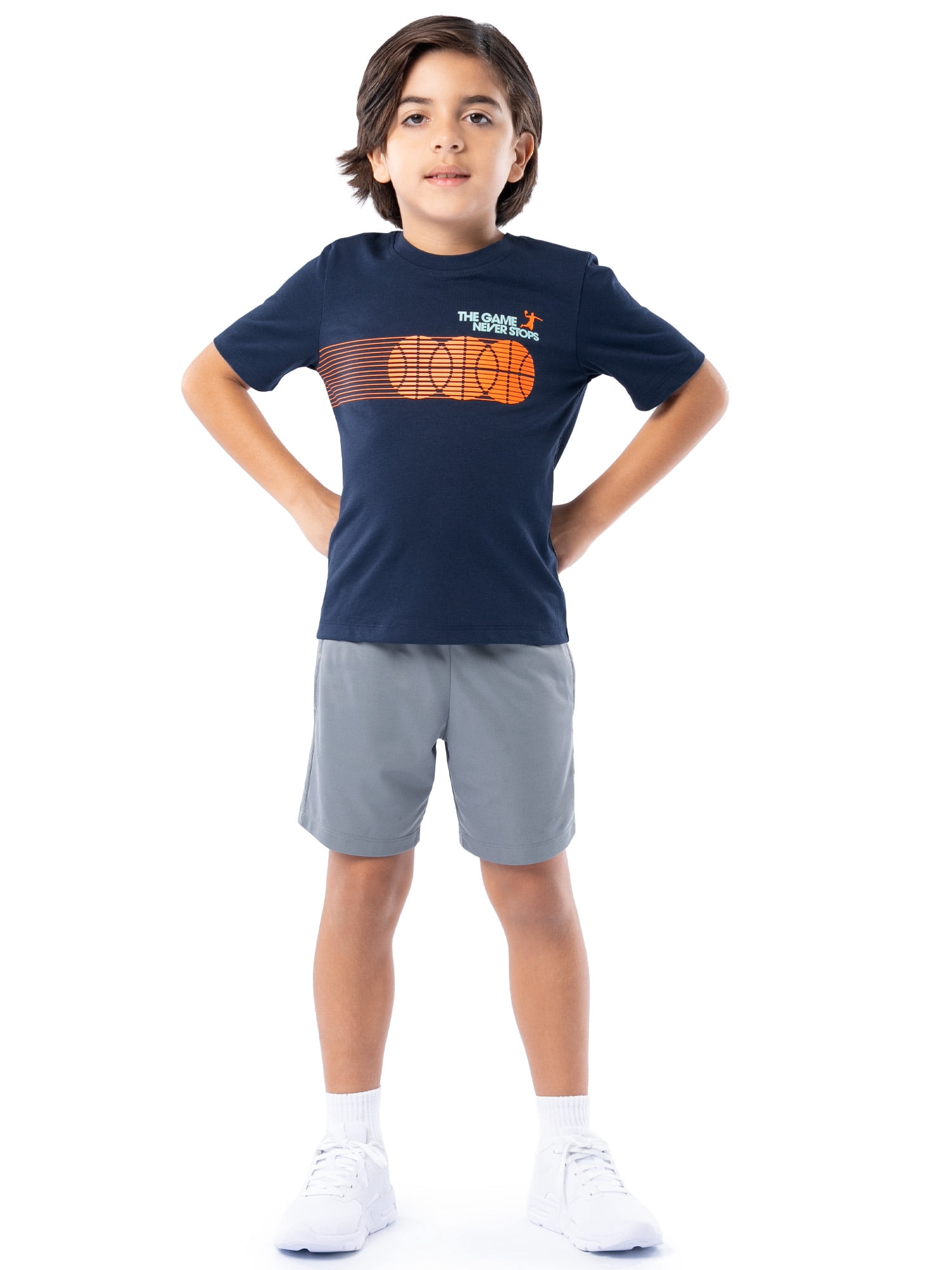 Athletic Works Boy's Short Sleeve Graphic T-Shirt, Sizes 4-18 & Husky