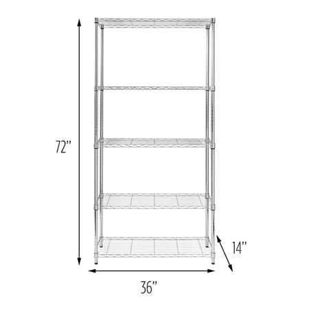 Honey Can Do 5 Tier Heavy Duty Adjustable Shelving Unit Chrome Honey Can Do 5 Tier Heavy Duty Adjustable Shelving Unit Chrome Com