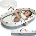 thumbnail image 1 of Vesta Baby Cotton Rope Portable Moses Baby Changing Basket Set - Unisex - Boho Gray & White, 1 of 3